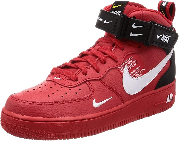 nike air force 1 mid 07 red black