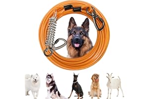 Tie Out Cable for Dogs, 50ft Dog Leash for Large Dogs Long Dog Leash 1007 lbs, Dog Leads for Yard Chew Proof, Heavy Duty Dog 