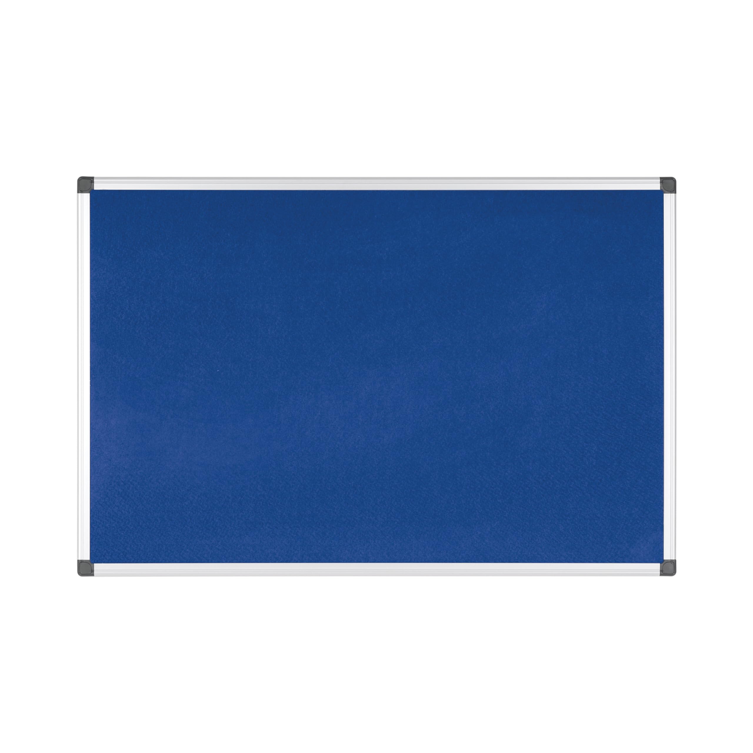 Bi-Office Notice Board Maya, Blue Felt, Aluminium Frame, 180 x 120 cm