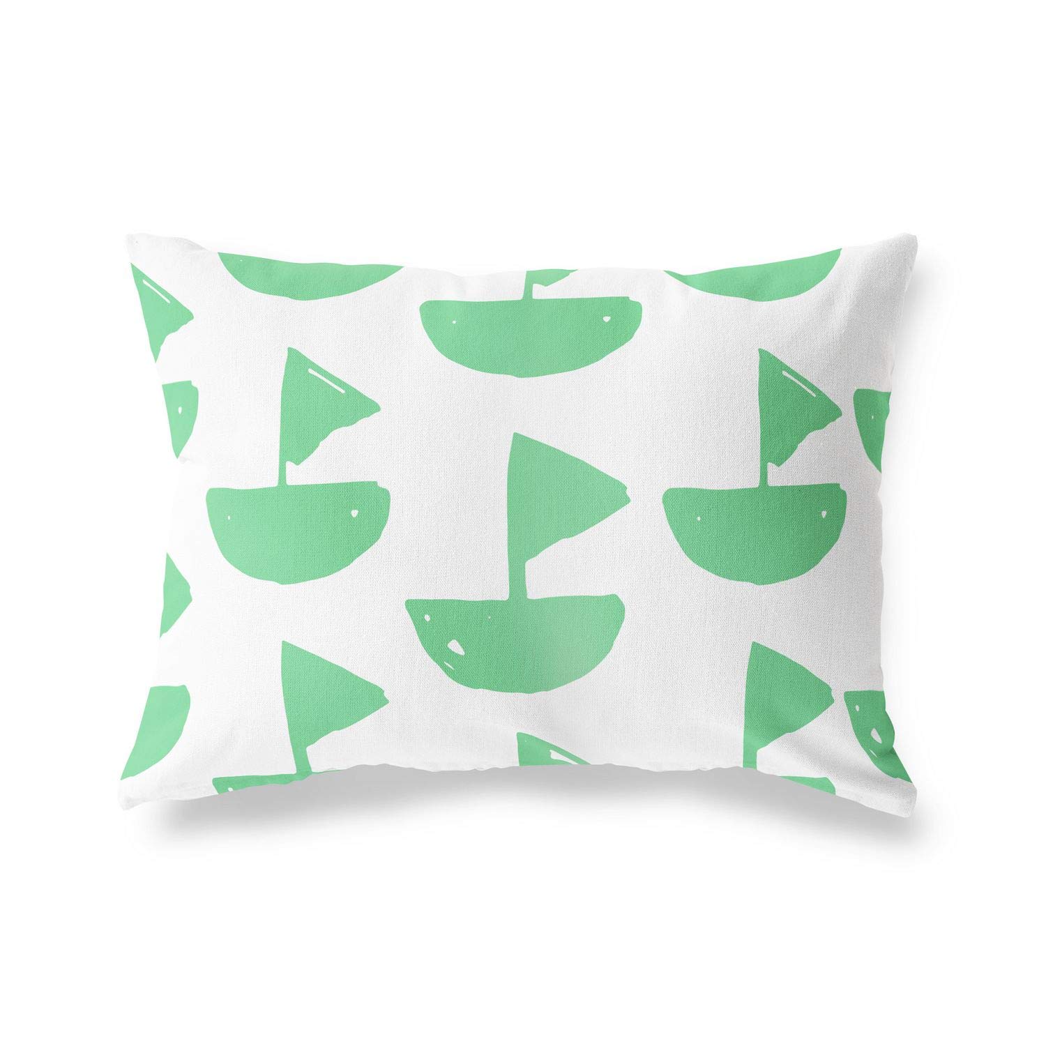 BonaMaison Decorative Cushion Cover, Petrol Green-White Throw Pillow Covers, Home Decorative Pillowcases for Livingroom, Sofa, Bedroom, Size: 45X60 Cm - Designed and Manufactured in Turkey
