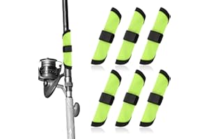 Gosknor 6pcs Lure Wrap, 5.9 Inch Fishing Lure Covers Bait Gloves Fish Hook Storage Protectors Pole Sleeve Guard to Keep Fishermen Fishing Safe for Fishing Rod (Green)