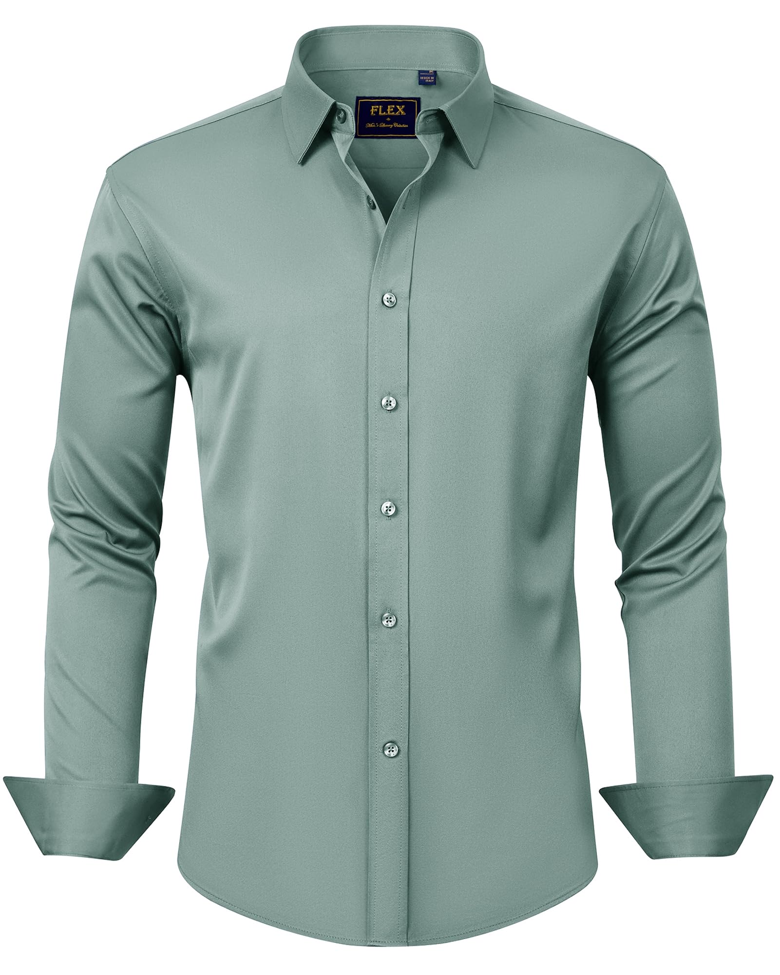 J.VER Men's Dress Shirts Solid Long Sleeve Stretch