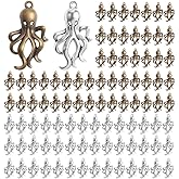 Opexicos 120Pcs Octopus Charms Octopus Pendants Antiqued Bronze Tone Making DIY Handmade Accessories Craft 17 x 28 mm