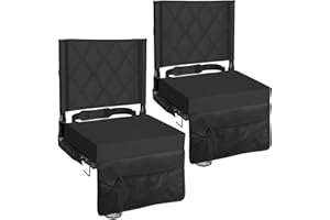 Sheenive Stadium Seats for Bleachers with Back Support, Bleacher Seats with Backs and Cushion Wide, Padded Portable Folding Comfort Stadium Chair with Shoulder Strap, Perfect for Sports Events