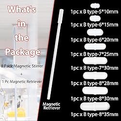 Magnetic Stir Bars with Magnetic Retriever Set, Lab