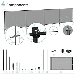 SunnyRoyal 6' x 53' Privacy Fence Screen with Iron