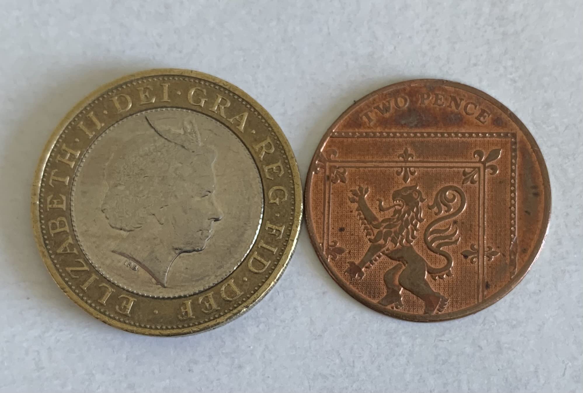 Magic Coin Unique Trick - Two Pound and Two Penny PK Coin Magic [Vanishing 2 pound and 2 penny] Close Up Trick