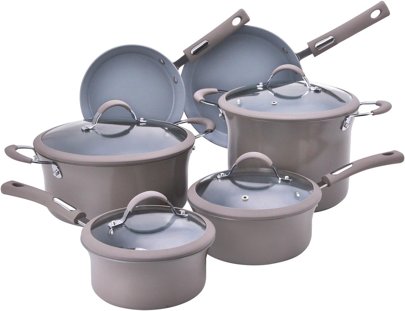 T Fal Copper Ceramic Nonstick Cookware Bakeware Pots And Pans Set 20 Piece Copper Amazon Ca Home Kitchen