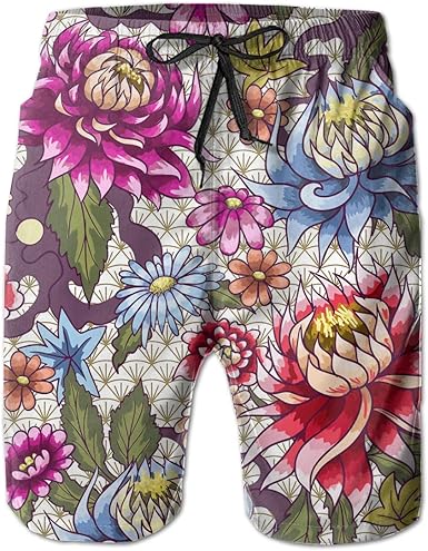 flower swim trunks