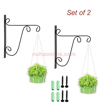 Nuha Wrought Iron Wall Planter Hook Bird Feeder Hanger Wall