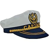 nigsouy Navy Captain Hat for Cruise & Halloween, Adjustable Sailor Hat for Men Women, Nautical Costume for Party & Cosplay