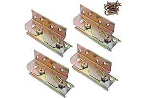 FULYCIN 4 Sets Bed Rail Brackets,Heavy Duty Bed Frame Brackets Bed Fittings Wooden Bed Frame Connectors with Screws