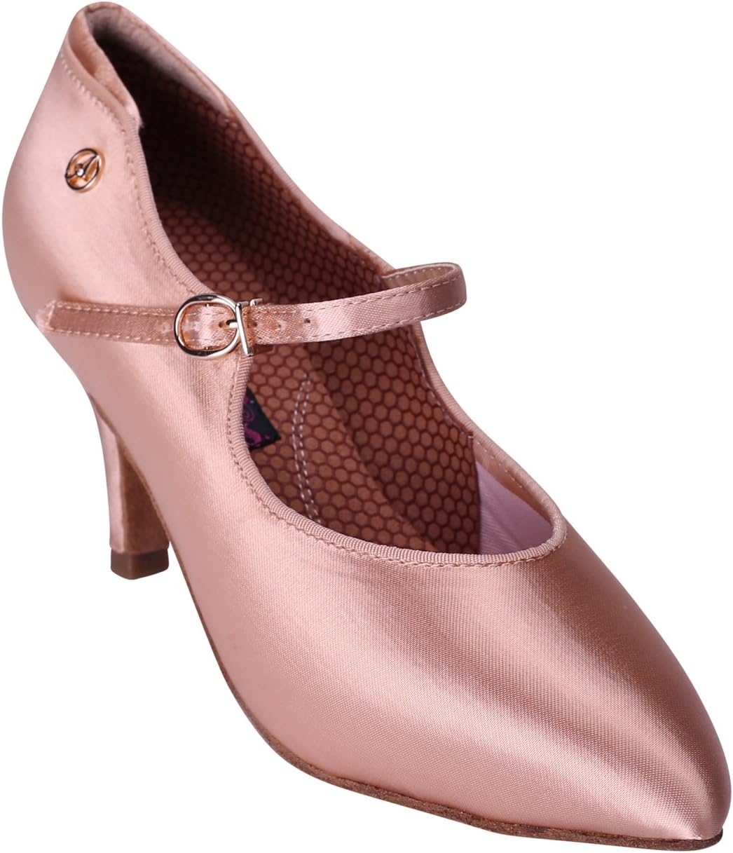 Aplus Ladies Women Ballroom Dance Shoes MG5031 Nude with 3" Heel (8)