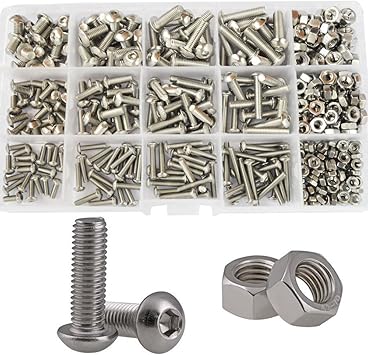 Amazon Com Hex Button Socket Head Cap Screws Metric Thread Hexagon Allen Drive Machine Bolts Nuts Standard Fastener Hardware Assortment Kit Set 434pcs 304 Stainless Steel M3 M4 M5 Home Improvement