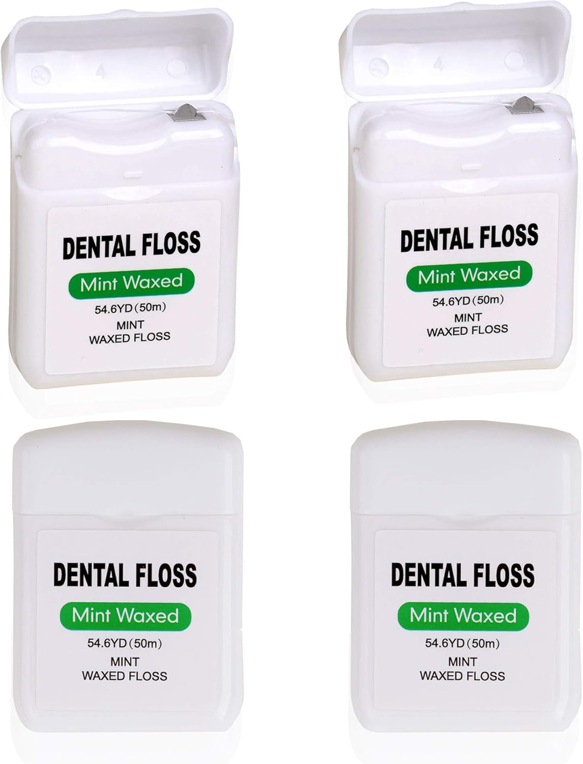 4 Pack Waxed Dental Floss for Plaque and Food Removal, Refreshing Mint Flavor Deep Clean Floss - Natural Waxed for Comfort Flossing Extreme Clean for Adults, Teens, Kids, Perfect Size for Travel: Health & Personal Care