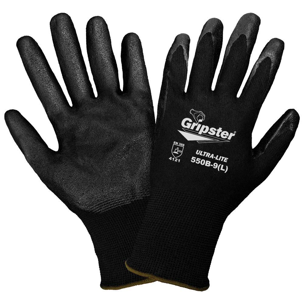 Global Glove 550B Gripster Ultra Light Nitrile Glove with Knit Wrist