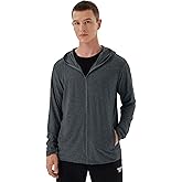 Corna Men's Lightweight Hoodie, Sun Protection Full Zip Hooded Jackets with Thumb Holes