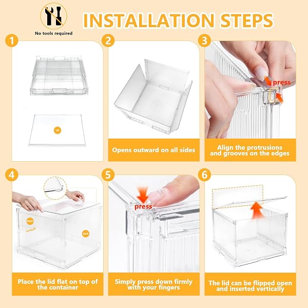 NOOING FILE ORGANIZER BOX WITH LID, HANGING FILING FOLDER ORGANIZER FOR DOCUMENT STORAGE WITH PLASTIC SLIDE, LETTER-SIZE FILE HOLDER FILING BOX FOR OFFICE/HOME/DECOR/（3PACK）