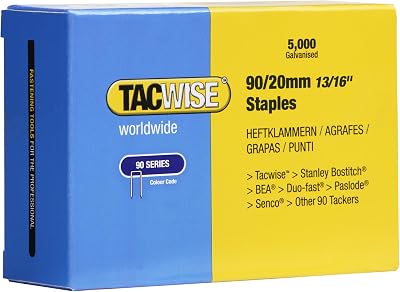 Tacwise 0307 Type 90 20mm Galvanised Narrow Crown Staples Pack 5000