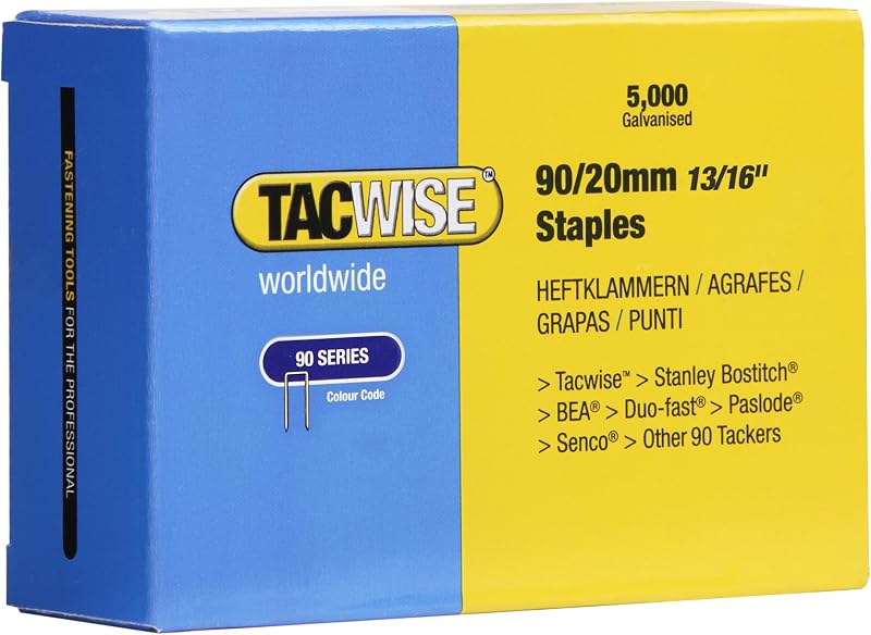 Tacwise 0307 Type 90 20mm Galvanised Narrow Crown Staples Pack 5000