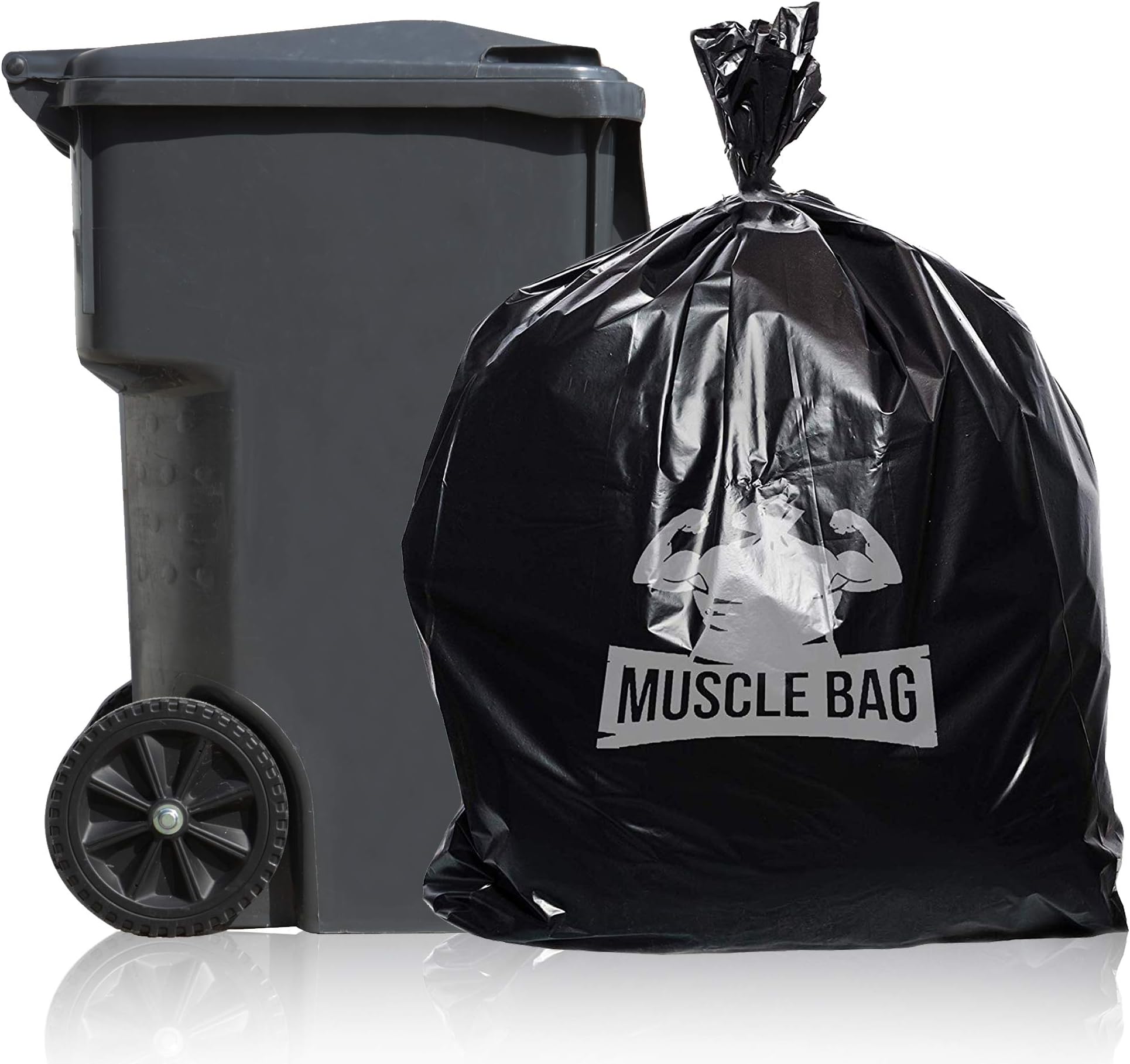 55 Gallon 1.5Mil Trash Bags, Individually Folded, 50 per case, Perforated Top for Easy Dispensing, Coex Plastic, 55gal Garbage Bags