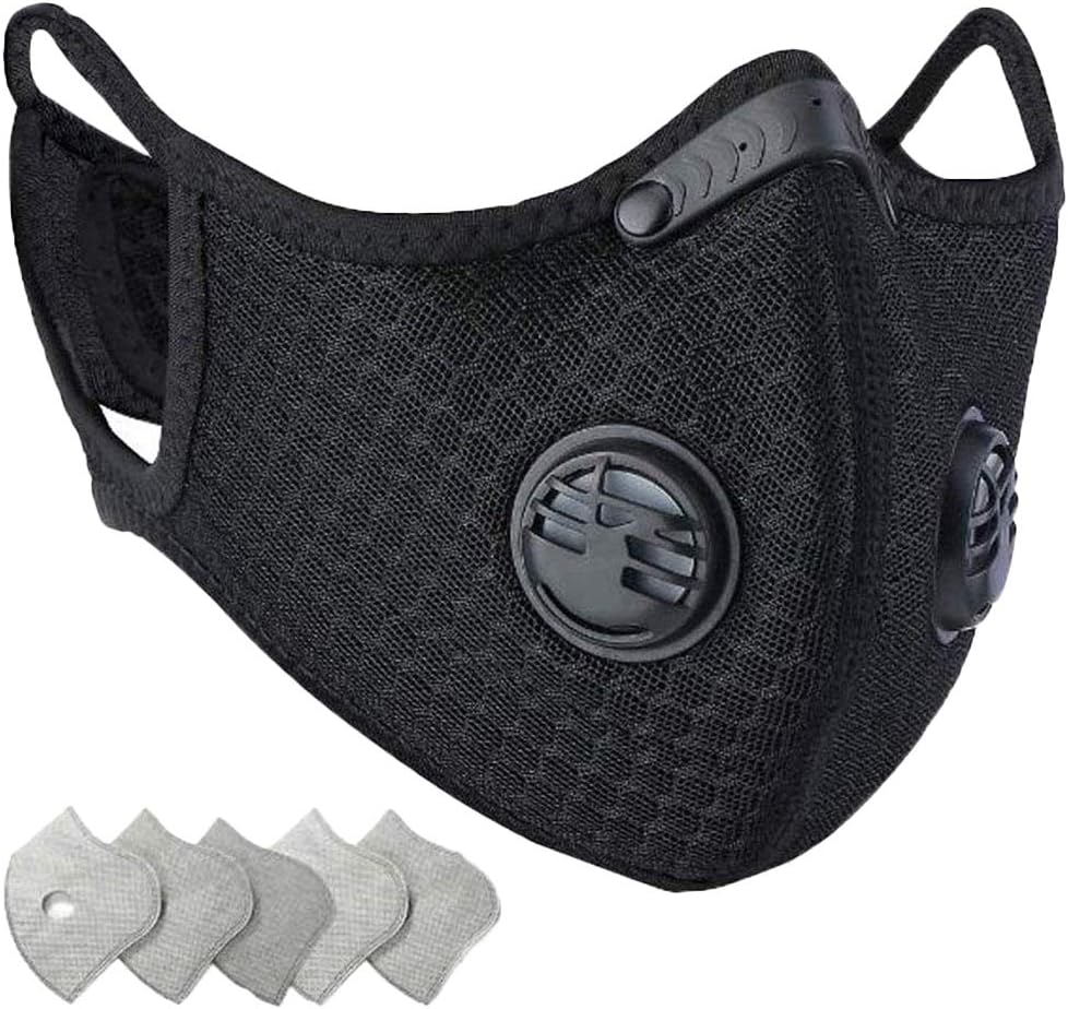 AFGQIANG Dustproof Anti Pollution Face Mask Mask with 15 Extra Carbon N99 Filters 2 Valves For Soldering - Masks Filter Replacement Set