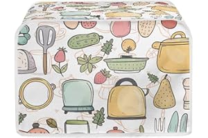 JOAIFO 4 Slice Toaster Cover Kitchen Small Appliance Decor Covers Waterproof Microwave Toaster Oven Dust Cover, Cooker Print
