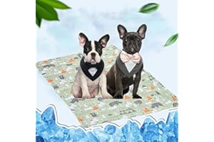 YIQ8 Dog Cooling Mat - Polymer Thermostatic Gel Pet Cooling Bed Mat Sleeping Pad - Waterproof, Materials Safe,Foldable, Easy Carry & Clean 12"x16" Sized for Small Dogs (Under 10Lb)