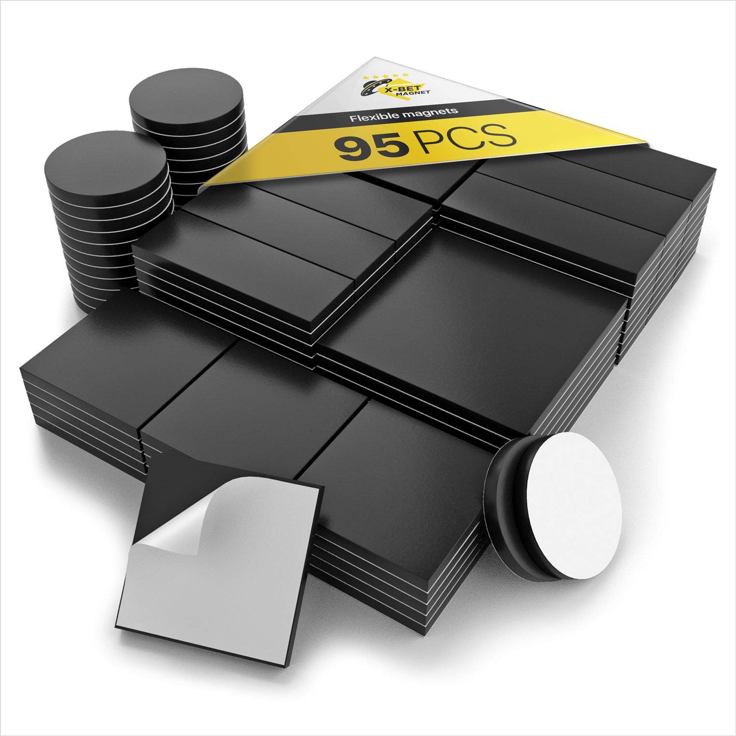 95 Squares, Rectangles and Circles with Self Adhesive Backing