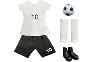 NEVGVUP Sport Christmas Elf Accessories for Elf Doll Clothes Included Jerseys, Shorts, Shoes, Soccer Ball and shin Guard (Soccer)