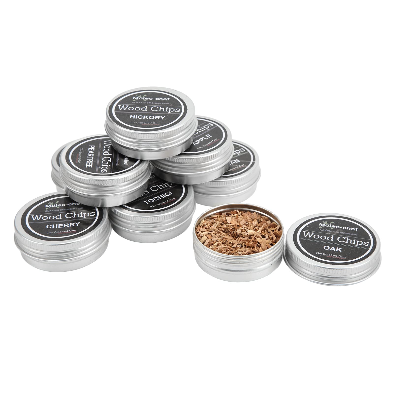 8PCS Smoking Wood Chips, Extra Fine Wood Smoking Chips for Handled Cocktail Smoker, Whiskey Smoker Kit for Drinks Sawdust Woodchips for Beef, Pork, Chicken Fish, Cheese, BBQ