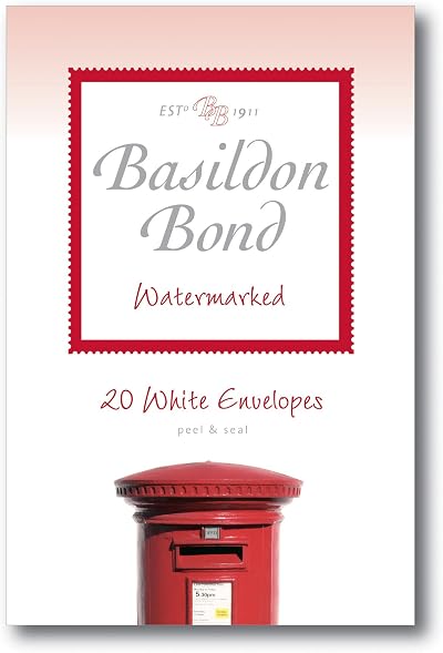 Basildon Bond Luxury Peel and Seal Envelopes 20 Pack White 95 x 143mm