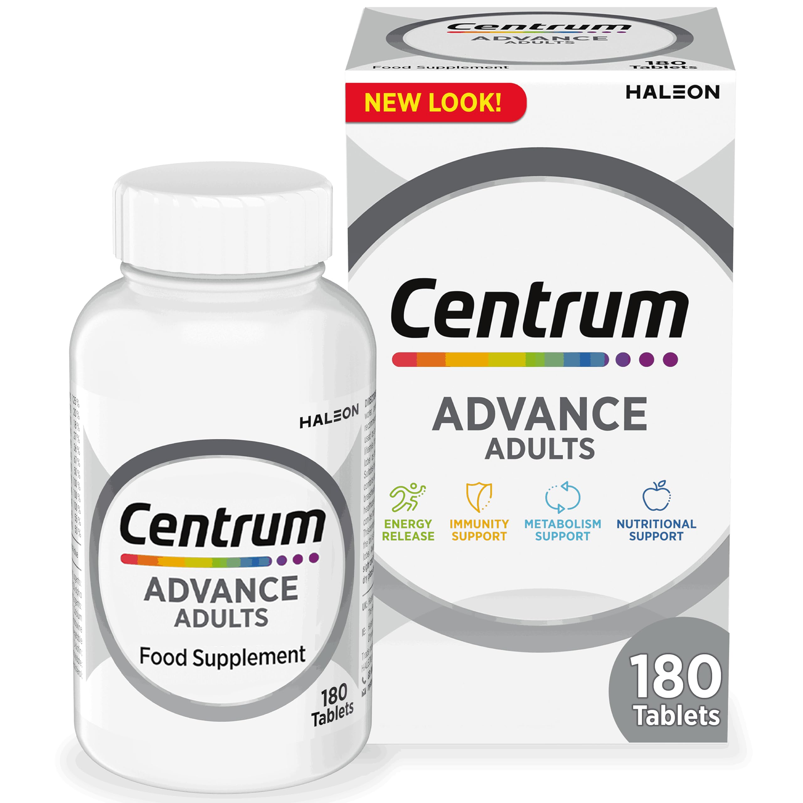 Centrum Advance Multivitamin & Mineral Supplements, 24 essential nutrients including vitamin D, C, Calcium, Daily Multivitamin Tablets, 180ct