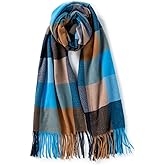Villand Women's Wool Scarf - Cashmere Feel Winter Checked Scarves for Women, Large Soft Thick Shawls and Wraps with Gift Box