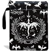 Romantasy Dark Academia Dragons Book Sleeve, Fantasy Novel Reader Gift, Bookish Gifts, Book Inspired Gift, Paperback Book Protector Book Cover Dragons Lovers Book Gifts (Dragons Book Pouch-Black)