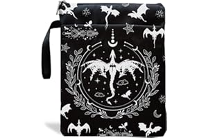MAYDVDV Romantasy Dark Academia Dragons Book Sleeve, Fantasy Novel Reader Gift, Bookish Gifts, Book Inspired Gift, Paperback Book Protector Book Cover Dragons Lovers Book Gifts (Dragons Book Pouch-Black)