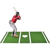 Shopsource Baseball Batting Mat, 10x3.8/12x6ft Softball Hitting Mat | Batters Box Turf Mats with Home Plate, Anti-Slip Baseball Softball Cage Mats for Indoor Outdoor