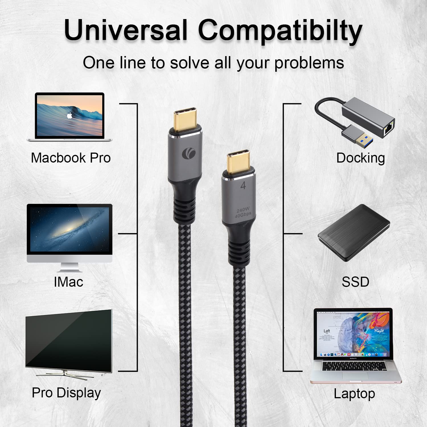 Displayport Cable Cable Matters 8-in-1 Portable 40Gbps USB4 Hub