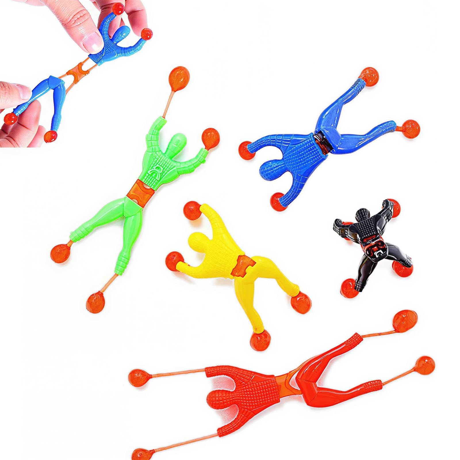 JOHOUSE Sticky Wall Climbers Toy, Pack of 24 Climbing Men, Classic 90s Nostalgic Toy, Valentine Goodie Treat Bag Stuffers & Party Favors for Kids & Adults, Classroom School Exchange Prize