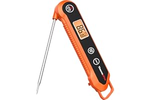 ThermoPro Digital Instant Read Meat Thermometer for Grilling Waterproof Kitchen Food Thermometer with Calibration & Backlight Smoker Oil Fry Candy Thermometer with Temperature Indicators