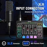 FIFINE Gaming Audio Mixer for Streaming RGB PC Interface DJ Mixer with XLR view 2