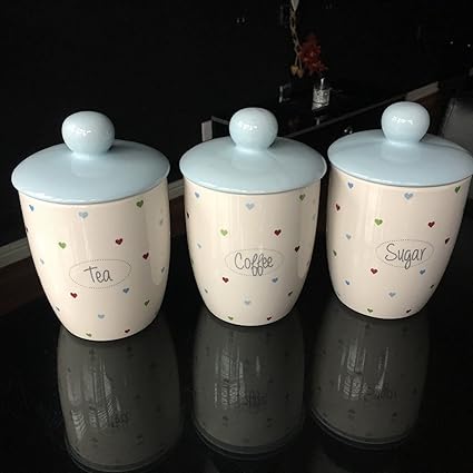 stackable tea coffee and sugar storage jars