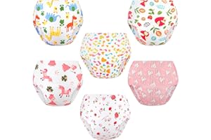 Nutyomi Baby Cotton Training Pants 6 Packs Toilet Training Underpants Absorbent Toddler Potty Training Underwear 2T-5T
