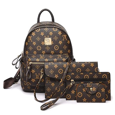 2019 Damenmode Gedruckt Rucksack Tragbare Alte Blume PU Weibliche Tasche Mamabeutel Doppelte Schulter 26 * 13 * 30cm Vierteil