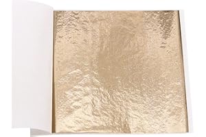 Imitation Gold Leaf Sheets - KINNO Champagne Gold Foil Multipurpose for Home, Wall, Frame, Ceiling, Furniture Decoration, 100 Sheets 3.15 by 3.35 Inches