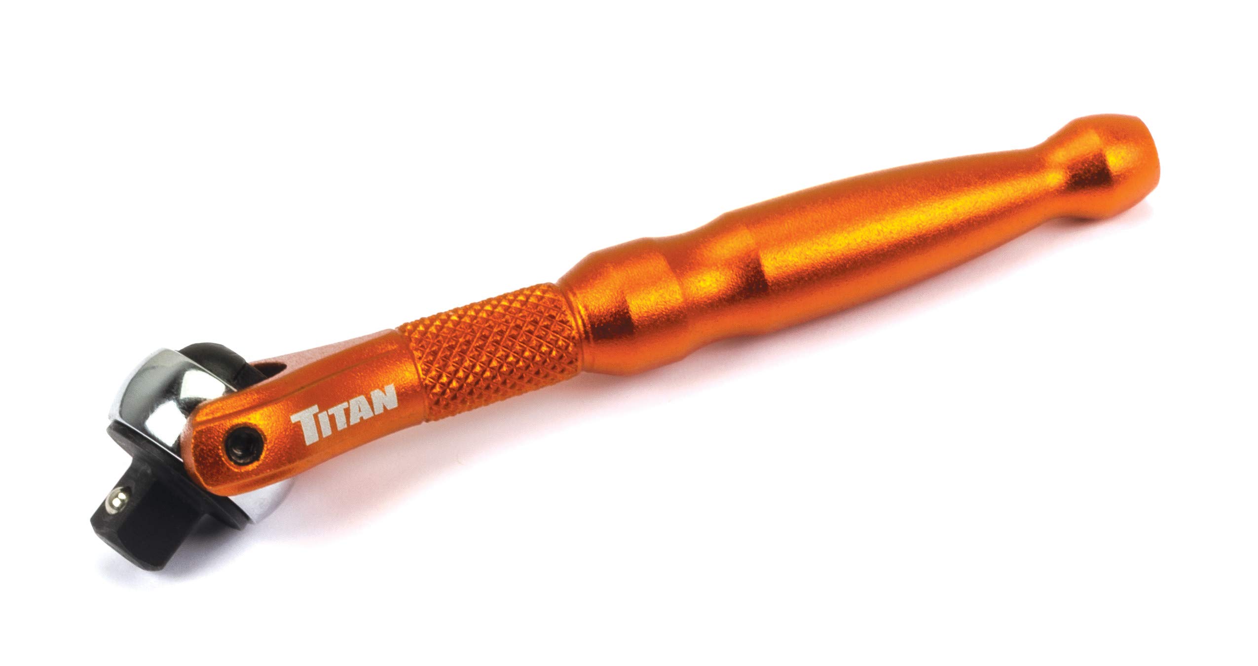 TITAN 11322 1/4 in. Aluminum Swivel Head Micro Ratchet, Orange
