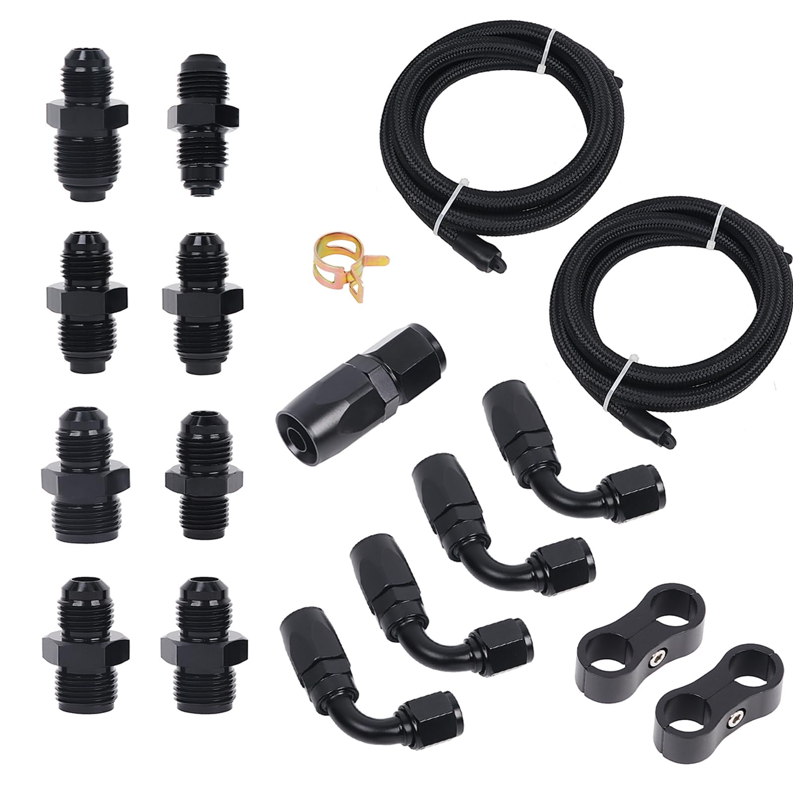 Photo 1 of LokoCar AN6 Power Steering Pump Hose Fitting Kit Return to Reservoir Hose Kit for Pump Mount Reservoir Compatible with LS Swap LS1 LS3