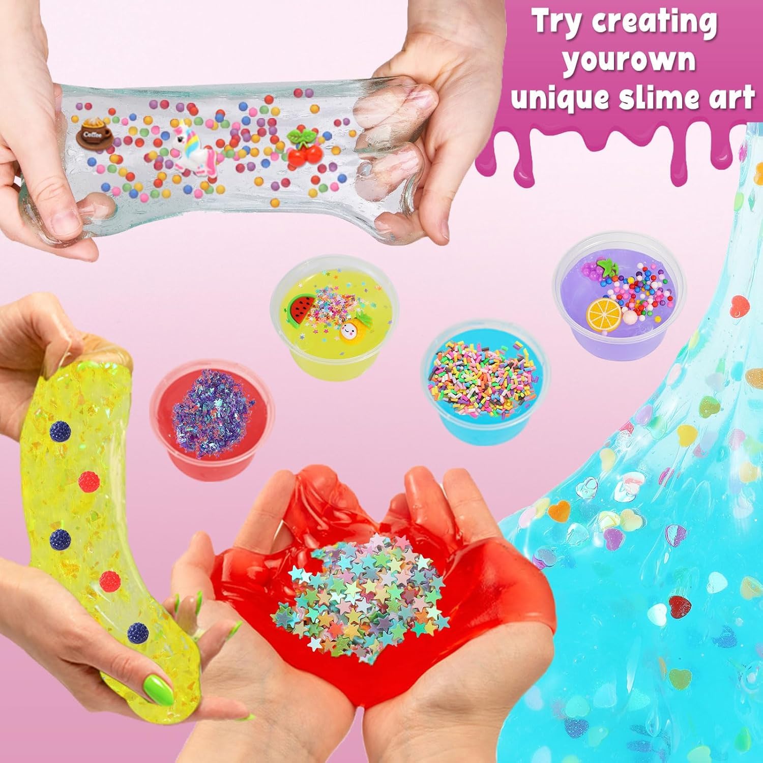 160 Pack Slime Accessories Kit for Kids – Slime Mix-Ins Craft Supplies (Charms, Glitter, Foam Balls, Sequins) – No Slime or Glue Included