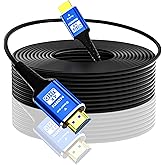 Adrenenjoyer Fiber Optic 150 ft hdmi Cable,18Gbps 4k Ultra high Speed Support 4K@60Hz(4:4:4 RGB) HDR10,HDCP2.2,eARC,3D,CEC Unidirectional Active 2.0 Cord,Shielding Interference,Slim and Flexible