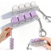 2 Pack Leather Feel Keyboard Fidget Toy &ndash; Crisp Sound,Stress Relief Fidget Clicker Keychain,Satisfying Quiet Anxiety Toys for Stress &amp; Focus at Work, Office Desk (2PC 4IN1 A)